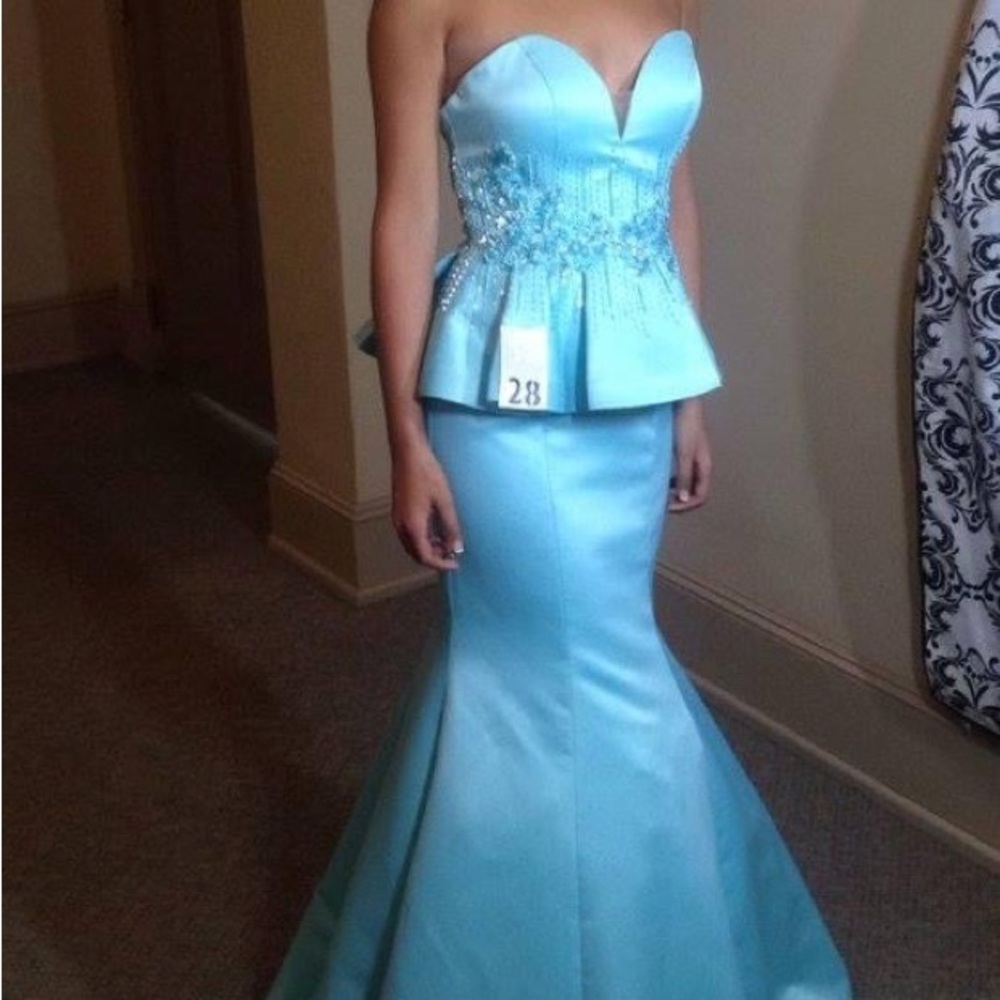 Blue Rachel Allan Pageant Dress